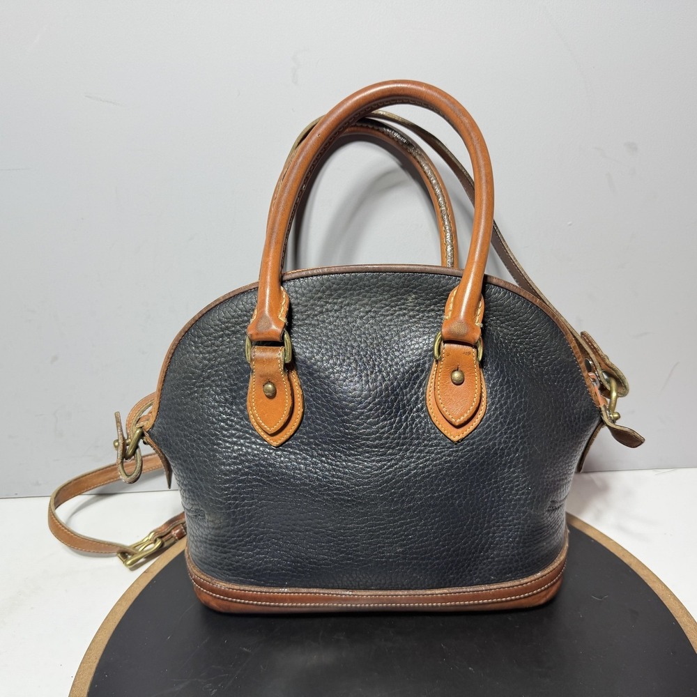 Vintage Dooney & Bourke Satchel Bag Womens Small Black All Weather Leather Purse - Picture 2 of 9